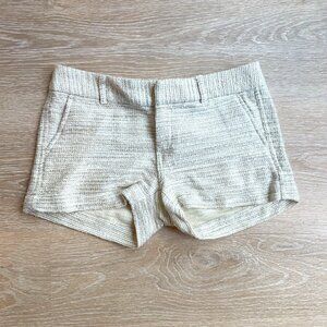Banana Republic Women's Dress Shorts White & Silver Metallic Thread